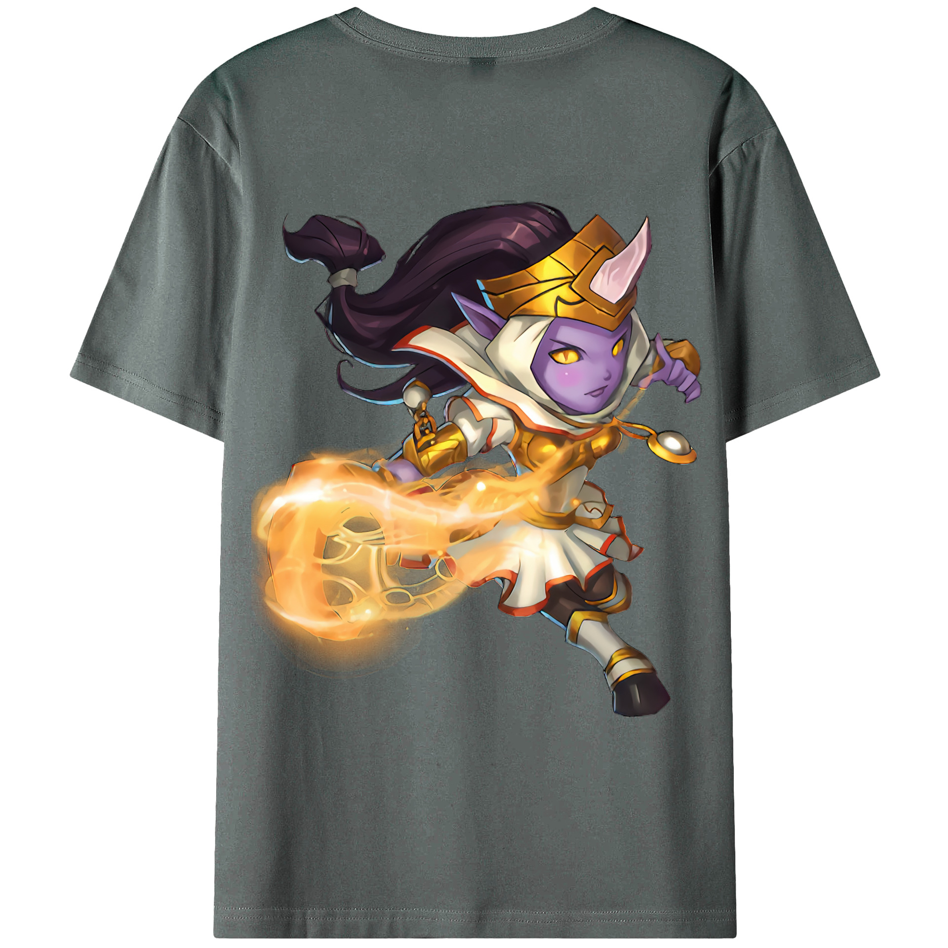 （画像用） リーグ・オブ・レジェンド League of Legends LOL 綿100％ メンズ半袖Tシャツ（バックプリント） 通気性